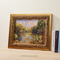 Tableaux de paysages européens et de fleurs, imprimés vintage shabby chic, art mural sur toile encadrée en bois, décoration intérieure de luxe à suspendre