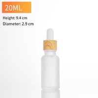 Botol tetes kaca Amber kosong botol kosmetik buram hitam gelap penetes bambu