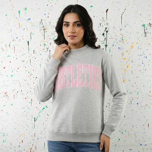 Sudadera de terciopelo con capucha y media cremallera SUBTLETIES HEATHER GREY, personalizada con apliques de bordado rosa, digital, para invierno, CLUSH SPORTS, para hombre - Product Image 1