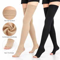 Bas de contention élastiques OEM à compression graduée, à bout ouvert, pour les jambes et les varices