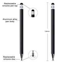 Bolígrafo Metálico 2 en 1 con Logotipo NM-027, Punta de 1.0 mm, Tinta Negra, Compatible con Pantallas Táctiles de iPhone/iPad/Tabletas Android, Bolígrafo Promocional con Láser