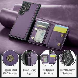 Jeehood เคส S23 Samsung <span class=keywords><strong>Galaxy</strong></span> แบบ2 in 1หรูหราปกหลังหนังแบบกระเป๋าสตางค์ RFID สำหรับ Samsung S25 S24 S23 S20 S21 - Product Image 3