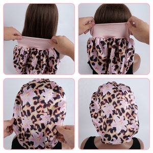 SOLPOP Vente en gros Bonnet de nuit personnalisé à imprimé léopard Doux et confortable Bonnet pour cheveux pour femmes - Product Image 4