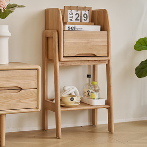 Aoga Furniture <b>Solid</b> <b>Wood</b> Small <b>Bookcase</b> With Drawer And Shelf For Living Room Office Storage Rack - Product Image 1