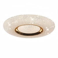 Plafonnier LED super lumineux, design crème, fer, acrylique, télécommande, montage en surface, spectre complet pour chambre principale