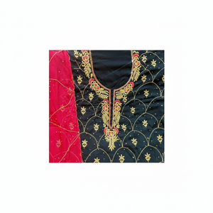 Designer moderne non cousu brodé à la main beaux costumes en soie de qualité supérieure pour les femmes fêtes traditionnelles de la mode indienne - Product Image 1