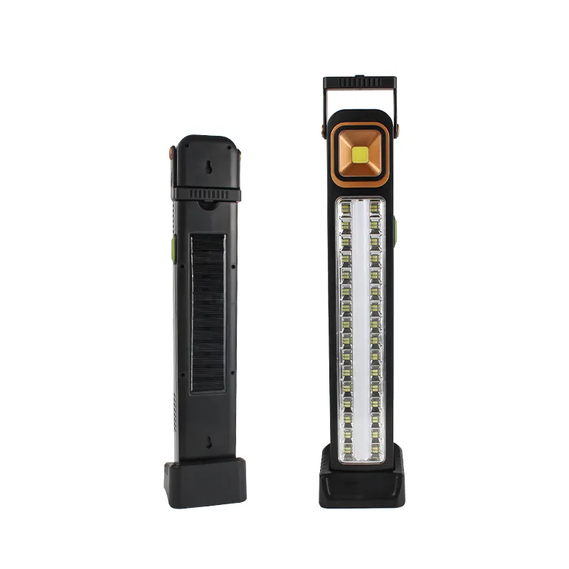 Led + Tube avec panneau solaire Usb Entrée Sortie Énergie solaire Banque d'énergie mobile Portable Lumière solaire de secours