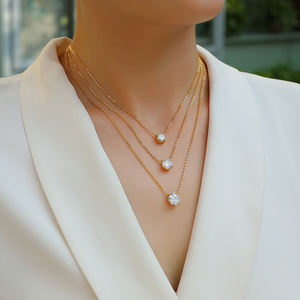 สร้อยคอเพชรมอยส์ซอไนต์สำหรับผู้หญิงจี้เพชรโมอิส925ประกายวิบวับ1/2/3ct D สำหรับเป็นของขวัญ - Product Image 4