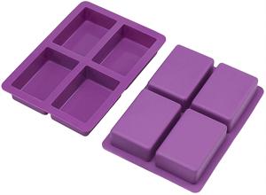 Bar <strong>Soap</strong> <strong>Molding</strong> Thick and Durable Rectangle Silicone with Flat Sides and Smooth Lines Silicone 4 Cavities Custom Logo Moulds