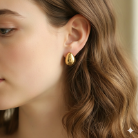 Pendientes de Perlas en Forma de Gota de Agua, Chapados en Oro PVD Resistentes a la Decoloración, Joyería Elegante para Mujer