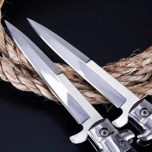 Cuchillo de Camping Táctico Personalizado para Exteriores, Acero 3CR13, Mango de Madera y Resina, Cuchillo Plegable Estilo Mafia <span class=keywords><strong>Italiana</strong></span>, Venta al Por Mayor - Product Image 3