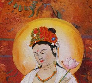 Tranh treo tường bằng vải bố đá sa thạch phong cách Phật giáo, thủ công, trang trí nội thất bình yên cho khách sạn, nhà ở, đồ trang trí, tranh vẽ - Product Image 3