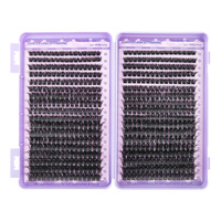 OEM/ODM – Kit de faux cils synthétiques bouclés épais, style européen et américain, les plus vendus, avec bande noire en plastique