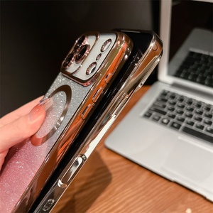 Funda Protectora de Lente con Brillo Electrochapado de Lujo para iPhone 16 15 14 13 12 17 Pro Max, Cubierta Magnética Inalámbrica para 17 Air - Product Image 4