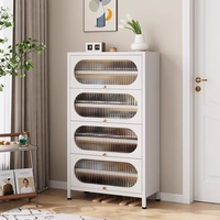 Meuble à chaussures moderne de haute qualité en fer, peu encombrant, anti-poussière, ultra-fin, à bascule, grande capacité