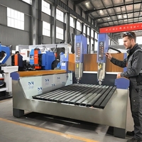 Nouvelle machine de découpe de granit 5,5 kW et de gravure 3D de monuments avec moteur de broche 7,5 kW et longueur maximale de 3200 mm