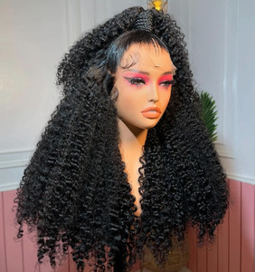 Perruques en cheveux humains bouclés birmans, <span class=keywords><strong>boucles</strong></span> Pixie, perruque frontale en dentelle transparente 250% pour femmes, perruques complètes en dentelle bouclées birmans - Product Image 4