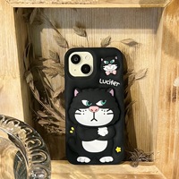 Casing HP 3D Kucing Lucu, Bahan Silikon Lembut, Pelindung Belakang, Kulit Pelindung, Kartun Imut untuk iPhone 17 Pro Max 11 12 13 14 15 16 Pro Max
