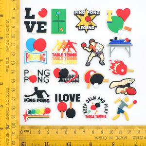 Breloques et épingles en PVC pour chaussures, motif joueur de tennis de table, pour sabots <span class=keywords><strong>Crocs</strong></span> - Product Image 3