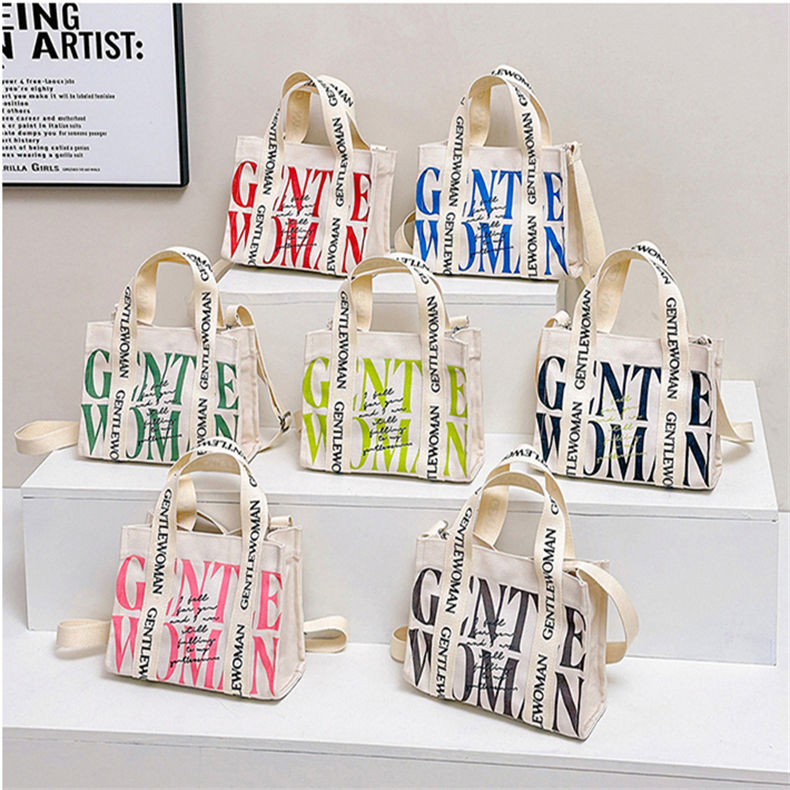 Custom Printed White Sublimation Canvas Tote Bag with Zipper Closure Two  Personalized Logos Handled Style Blanks for Shopping