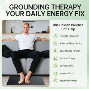 All'ingrosso personalizzato stampato allevia lo Stress e l'ansia in pelle di gomma antistatica Yoga <span class=keywords><strong>meditazione</strong></span> <span class=keywords><strong>tappetino</strong></span> di messa a terra - Product Image 5