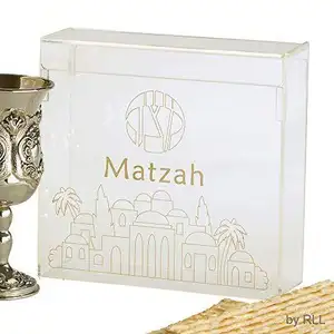 Boîte de Matzah à rabat en acrylique pour Seder Pesach/ Pesach (1 paquet)