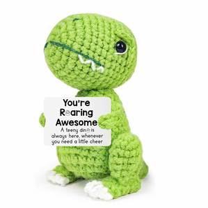 Emotional Inspirational Positive Support Dinosaur Crochet Handmade Dino Anniversary Valentines Birthday Gifts <b>Desk</b> Home Decor - Product Image 4