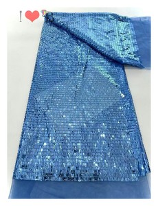 Blinglace đơn giản hình chữ nhật Sequins thêu cưới cô dâu Net vải tuyn vải lưới cho bên sân khấu buổi tối Ăn mặc - Product Image 3