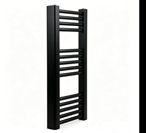 Radiateur chauffe-serviettes en acier noir, à tube rond mural, en promotion - Product Image 1