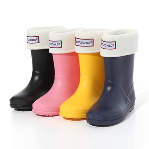 Bottes de pluie pour enfants en gros, couleur unie personnalisée, avec doublure thermique amovible - Confort chaud pour le camping en plein air - Product Image 1
