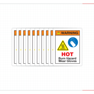 Señal de advertencia de peligro de quemaduras, use guantes, partes adyacentes muy calientes, aviso de seguridad - Product Image 2