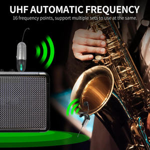 XTUGA KX821 Système de Microphone Sans Fil pour Saxophone, Cardioïde Anti-Bruit Léger à Clipser pour Guitare Saxophone Trompette - Product Image 3