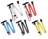 Canne pliante élégante multicolore en aluminium, design ergonomique, poignée en caoutchouc, certifiée CE, capacité de charge de 300 lb pour personnes âgées