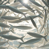 Lustre moderne personnalisé de haute qualité lumière grand poisson céramique pour la maison centre commercial hôtel fruits de mer Restaurant projet de salle à manger