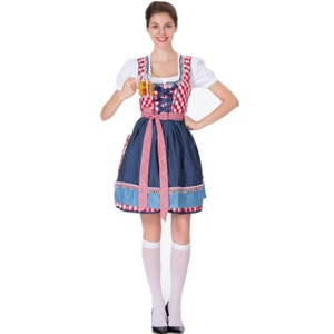 Vestido Dirndl de talla grande para mujer, corte A, de gasa, disfraz para festival de la cerveza, traje de Halloween - Product Image 5
