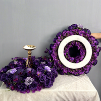 Centres de table à fleurs d'excellente qualité en gros Roses violettes en soie pour la décoration de restaurant