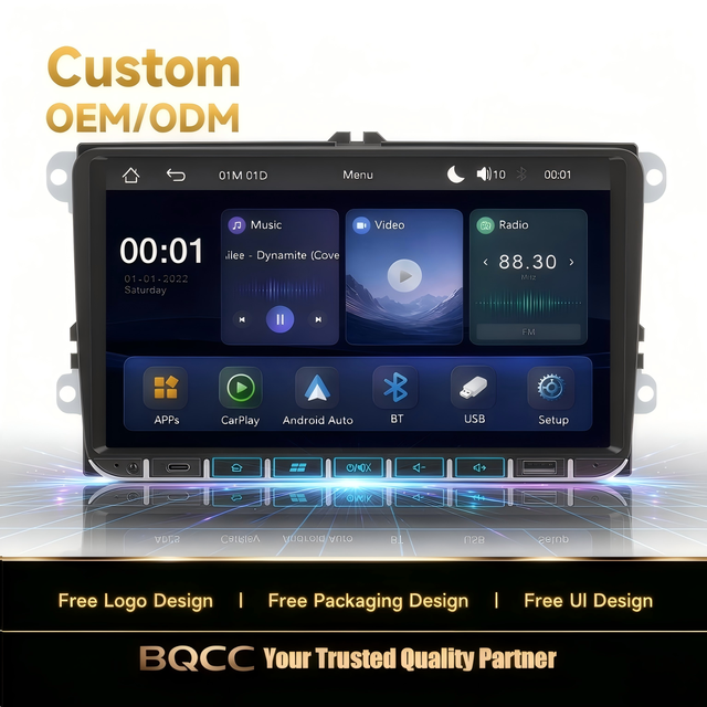 BQCC 9" Car Radio MP5 Android Carplay Screen FM RDS BT Multimedia Stereo for VW Amarok Caddy Golf 5 6 Skoda Octavia Passat B6