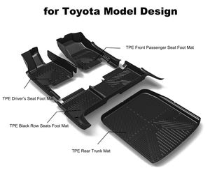 Ensemble complet de tapis de sol de voiture personnalisés, fabricant de tapis de voiture 3D 4D 5D <span class=keywords><strong>6D</strong></span> 7D 8D 9D antidérapants en TPE pour D-Max Toyota Navara - Product Image 6