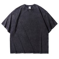 Personnalisé Vintage En Vrac Vierge 250 Gsm Lavage À L'acide T-Shirt Surdimensionné T-shirt En Gros Épais Coton Lavage À L'acide T-shirts pour Hommes