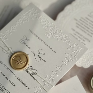 Tarjetas de Invitación de Papel con Relieve 3D Personalizadas, Impresión Tipográfica, Relieve en Relieve y en Bajo Relieve, Formato Grande para Bodas - Product Image 3