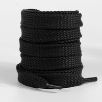 Lacets plats noirs YNBG XD366 de 1,5 cm de large, monocouche, en polyester, pour pantalons, ceintures et chaussures – Vente en gros