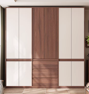 Armoire en bois de style <span class=keywords><strong>mi</strong></span>-siècle pour chambre à coucher, armoire de rangement pleine <span class=keywords><strong>hauteur</strong></span> avec structure squelettique, placard en chêne sur mesure - Product Image 1