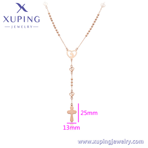 XUPING Gioielli Cina Ingrosso Collana con Ciondolo a Croce Semplice Vintage in Acciaio Inossidabile da Donna - Product Image 2