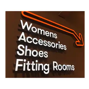 Mall Hotel Lobby Reception Letter Light Shop Led Fittings Room Sign Clothing Store Cashier Counter Led Directional Signage