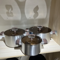 Ensemble de casseroles en acier inoxydable OEM Triply Kitchen, 6 pièces, revêtement antiadhésif en titane, compatible avec les plaques à induction