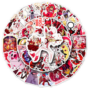 50 Stück Factory <span class=keywords><strong>Promo</strong></span> Cartoon Grimasse Kreative PVC dekorative Hazbin Hotel Aufkleber für Handbücher & Tassen - Product Image 6