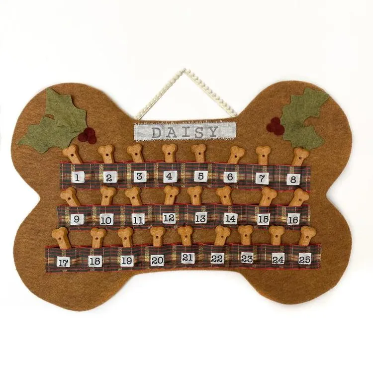 Pet dog cat Christmas advent calendar countdown to Christmas wall tree hanging decoration