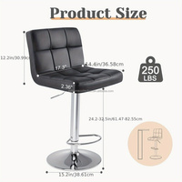 Tabourets de bar pivotants réglables en cuir PU pour extérieur, sans accoudoirs, avec dossier, pour comptoir de cuisine, hauteur standard, vente en gros