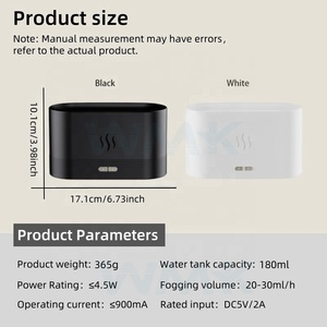 <span class=keywords><strong>Mini</strong></span> renkli yangın <span class=keywords><strong>LED</strong></span> alev difüzör özelleştirilmiş oda ultrasonik 180ml Usb serin sis alev lambası Aroma Humidifier nemlendirici - Product Image 2