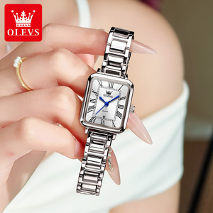 OLEVS <span class=keywords><strong>Montre</strong></span> carrée classique en alliage d'acier inoxydable avec logo personnalisé de haute qualité 5641 <span class=keywords><strong>Montre</strong></span> à quartz classique pour <span class=keywords><strong>femme</strong></span> avec calendrier professionnel - Product Image 3